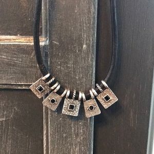 Chico’s leather and silver-tone necklace!
